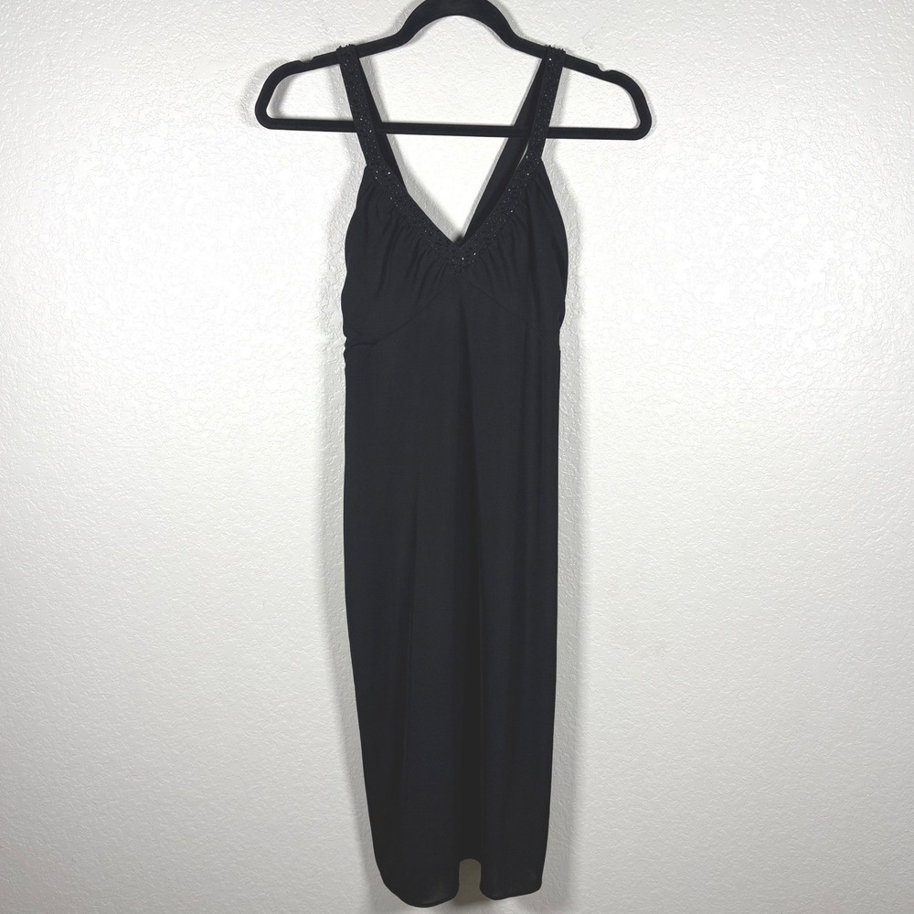 Laundry Shelli Segal Black Beaded Fall Wedding Guest Dress Size 6